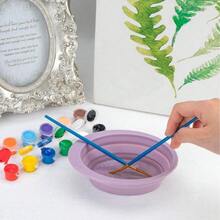 1pc Foldable Silicone Makeup Brush Cleaning Bowl, Multi-Textured Makeup Brush Cleaner, Reusable Beauty Tool Washing Bowl, Deep Cleaning Makeup Brushes - A - View 6