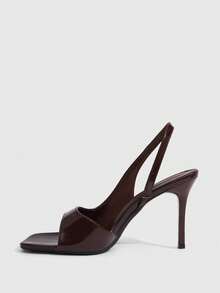 CUCCOO SZL Women's Shoes Fashion Dark Brown Simple Back Strap Stiletto Sandals Suitable For Commuting Dating Vacation Party And Other Occasions To Wear - coffee color - View 4