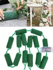 1/7/14/28块香肠形花艺泡沫，DIY花环，花艺海绵块套装，吸水花艺拱门，用于花艺的干花泡沫砖，用于插花的绿色花艺泡沫。适用于家居装饰、婚礼、花园和庭院装饰、派对装饰、节日插花、户外节日装饰、婚车装饰以及艺术装饰。 - 綠色 - 查看 1