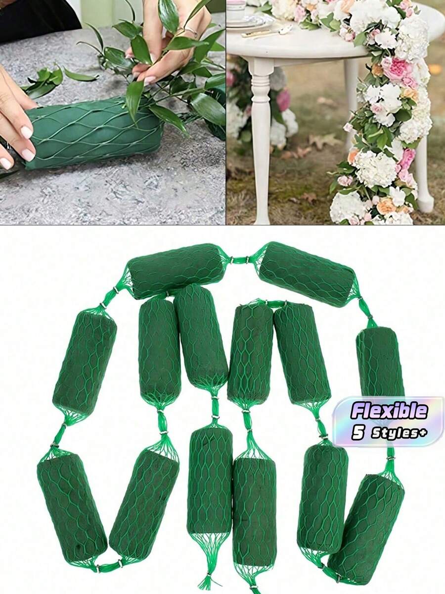 1/7/14/28块香肠形花艺泡沫,DIY花环,花艺海绵块套装,吸水花艺拱门,用于花艺的干花泡沫砖,用于插花的绿色花艺泡沫。适用于家居装饰、婚礼、花园和庭院装饰、派对装饰、节日插花、户外节日装饰、婚车装饰以及艺术装饰。 - 綠色 - 查看 1