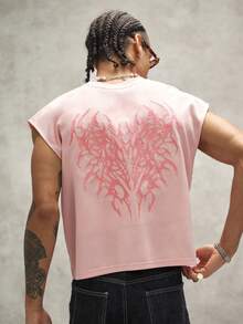 PAVTROS 男士夏季休閒刺繡背心 - 粉色 - 查看 6