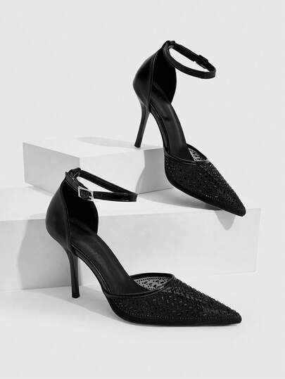 CUCCOO SZL Zapatos de mujer de moda clásica simple con hebilla para uso diario y de oficina con tacón de aguja alto
