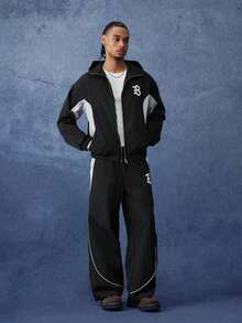 PAVTROS Men's Colorblock Patchwork Hoodie & Pants Set - Multicolor - View 4
