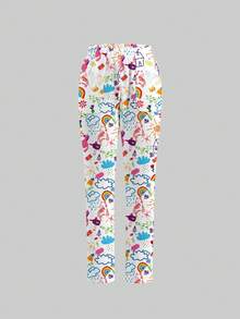 TaskEZ Conjunto de top de manga corta y pantalones de uniforme médico, con estampado de graffiti lindo, adecuado para hospital de mascotas - Multicolor - Ver 6