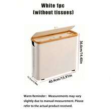 1pc Large Capacity Foldable Covered Toilet Paper Holder - Space-Saving Bathroom Storage Box, Durable Composite Frame With Gray Fabric Surface, Modern Home Organization, Toilet Paper Storage Container. - Multicolor - View 12