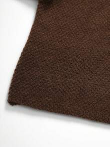 GlowEve CURVE Vintage Dark Brown V-Neck Double Bow Knitted Cardigan Loose Flared Sleeve Short Sweater - Brown - View 3
