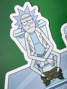 Rick and Morty X SHEIN Home Cartoon Stickers, Suitable For Water Bottles, Mobile Phones, Protective Cases, Laptops, Skateboards, Refrigerators, Etc., Gifts - R ick and M orty - View 8