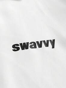 SWAVVY 春夏男士條紋印花短袖襯衫 - 白色 - 查看 5