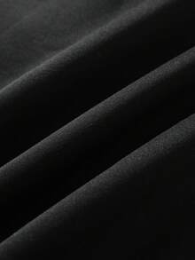 ROMWE MEN Goth 男士天使圖案印花時尚拉鍊連帽衛衣 - 黑色 - 查看 5