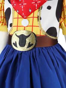 MINKOJA Girls Cowboy Costume For Kids Carnival Cosplay Party Princess Dress Children Fancy Dress Up Halloween Birthday Gift - Blue - View 7