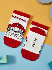SHEIN | PAW Patrol 3雙純棉柔軟透氣吸濕兒童襪，鮮豔配色可愛卡通，四季適用，適合學校與戶外活動 - 混色 - 查看 4