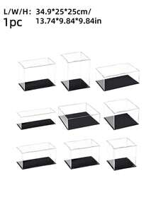 Transparent Acrylic Display Boxes, Available In 11 Sizes, Diy Assembly, Suitable For Displaying Models, Building Blocks, Crafts, And Souvenirs, And Providing Dust Protection. - 5mm Black PVC Base - View 17
