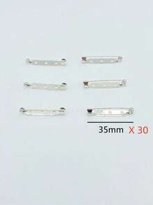 30/100 Pcs Silver Brooch Pin Backs - Heavy Duty Locking Clasps For DIY Jewelry Making, Craft Badges, Wedding Name Tags & Sewing Projects - Secure Safety Pin Backs With Brass Clasp, Multi-Purpose Fasteners For Corsages, Boutonnieres & Fabric Accessories - Multicolor - View 17