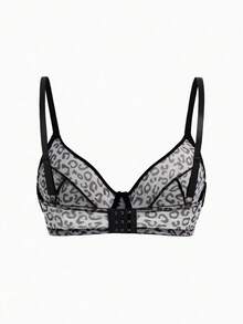 Slumbrini 3件套女士加大码纯色草莓豹纹加垫文胸 - 彩色 - 查看 11