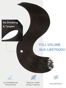 Micro Loop Human Hair Extensions Premium Virgin Remy Hair NC# Natural Black Reusable Invisible Micro Link Bead Hair No Glue No Tape Design 50Pcs 14-22 Inch Anti Shedding Soft Texture Ideal For Full Head Makeover Holiday& Hairstyle For Girls & Women - SNatural - View 6