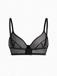 Slumbrini 3件套女士加大码纯色草莓豹纹加垫文胸 - 彩色 - 查看 6