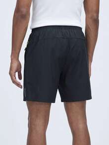 Nelvento Soul Boyfriend Style Men's Elastic Waist Sports Gym Shorts Jogger Shorts, Lightweight - Black - View 2