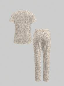 TaskEZ Conjunto de Uniforme Médico, Patrón de Estampado de Leopardo Lindo, Adecuado para el Trabajo, Desplazamiento, Hospital de Mascotas - Multicolor - Ver 2