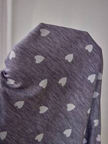 ZzzCrew Lace Patchwork Heart Pattern Spaghetti Strap V-Neck Tie-Front Comfortable Loungewear Nightgown - Grey - View 5