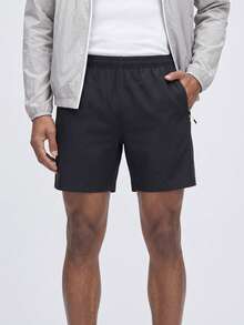 Nelvento Soul Boyfriend Style Men's Elastic Waist Sports Gym Shorts Jogger Shorts, Lightweight - Black - View 5