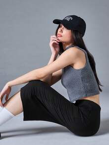 SHEIN BASICS 女款高腰緊身夏季裙 - 黑色 - 查看 7