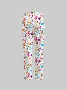 TaskEZ Conjunto de top de manga corta y pantalones de uniforme médico, con estampado de graffiti lindo, adecuado para hospital de mascotas - Multicolor - Ver 5
