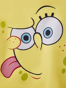 SpongeBob SquarePants | SHEIN 1件裝卡通圖案圍裙，舒適柔軟，廚房烘焙與清潔必備，適合男女通用，禮品首選 - 黃色 - 查看 5