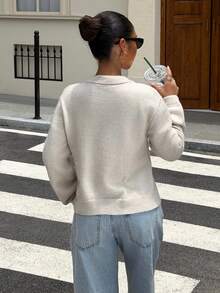 Muchica Apricot Knit Cardigan For Women - Apricot - View 2