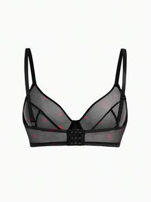 Slumbrini 3件套女士加大码纯色草莓豹纹加垫文胸 - 彩色 - 查看 4