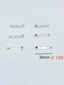 30/100 Pcs Silver Brooch Pin Backs - Heavy Duty Locking Clasps For DIY Jewelry Making, Craft Badges, Wedding Name Tags & Sewing Projects - Secure Safety Pin Backs With Brass Clasp, Multi-Purpose Fasteners For Corsages, Boutonnieres & Fabric Accessories - Multicolor - View 14