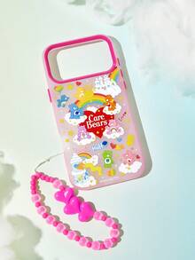 SHEIN X Care Bears 卡通圖案粉色手機殼附掛繩，防摔保護 11-17 手機殼 - 彩色 - 查看 2