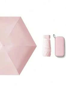 Zazumi 1pc Fashionable & Personalized Umbrella, Portable With A Novel Design,Flat Capsule-Style Ultra-Light Mini Sun Umbrella,Mini Portable Sun Umbrella With UV Protection & Rainproof Function, Foldable Design With Carrying Case, Suitable For School, Office, Home, Travel - Multicolor - View 24