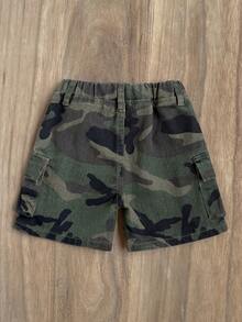 Bubblio Baby Boy Casual Street Camo Loose Denim Shorts, Summer - Multicolor - View 3