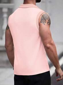 Manfinity Homme 男士寬鬆百搭上衣，適合上班通勤、日常穿著、疊穿與外穿，成熟修身風格，休閒、運動、日常通勤與度假皆適用，送給男友、丈夫與情侶的完美禮物 - 粉色 - 查看 2