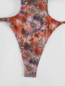 Swim SXY 夏季新款純色深V領鏤空高衩性感肩帶露背連身泳衣 - 彩色 - 查看 5