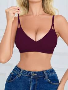 SHEIN 女款無縫內衣，1件裝 - 玫瑰紅 - 查看 1