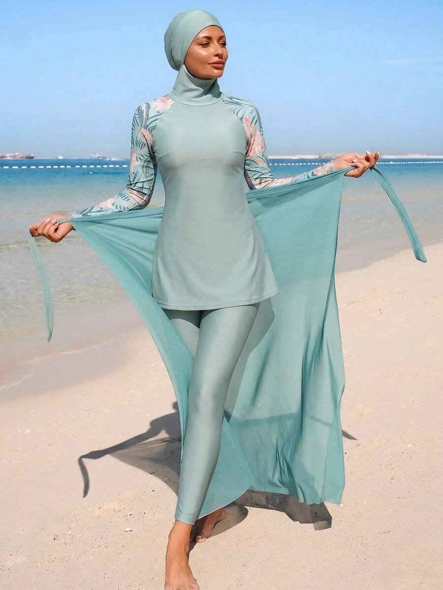 Swim Mulvari 女款度假海灘布基尼罩衫套裝 - 棕色 - 查看 1