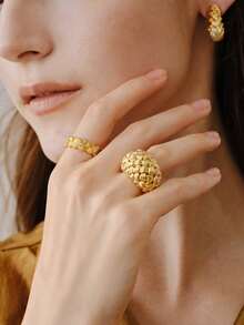 Opalesca 18K Gold-Plated Fashionable Exquisite Design Ring - Yellow Gold - View 5