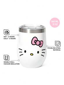 HELLO KITTY AND FRIENDS | SHEIN 360ml/12oz 不鏽鋼保溫杯，防漏杯蓋，適用熱飲/冷飲，適合大多數杯架，送禮首選 - 白色 - 查看 4