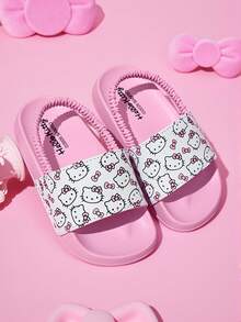 HELLO KITTY AND FRIENDS | SHEIN 可愛卡通星星彈力帶粉色女孩彩虹兒童一腳蹬拖鞋 幼兒與嬰兒防滑快乾浴室拖鞋 - 淡紫色 - 查看 7