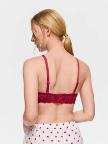 Bonmuse 2pcs Women's Lingerie, Sexy Lace Racerback Casual Comfortable Bras, Wireless Push Up Bras For Small Bust - Multicolor - View 3