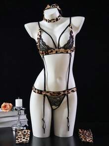 Dansine 2026 Spring/Summer New Leopard Print Sexy Lingerie Role Play Uniform Sleepwear Set, Sexy Style For Dating - Multicolor - View 1