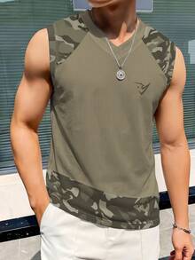 Gym Rark Men Camo Patchwork V Neck Mesh Quick Dry Tank Top Bathing Sleeveless Sports Shirt For Outdoor Gym Weightlifting Running  World Cup Mexico Swim - Multicolor - View 6