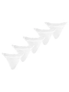 Ocili 5 pièces/paquet Culottes triangle pour femmes en coton 100% pur, confortables, minimalistes, avec bordure en dentelle réversible, élastiques, multicolores, chic, automne - Blanc - Voir 9
