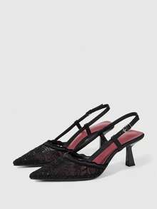 Sleekvia Damen Schuhe Mode Klassisch Einfach Schnalle Pendler Büro Kleidung Stiletto Absatz High Heel Schuhe - Schwarz - Übersicht 5