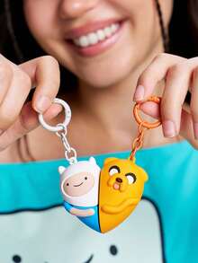 ADVENTURE TIME X SHEIN Colgador de bolso creativo tridimensional, llavero, regalo - Multicolor - Ver 2