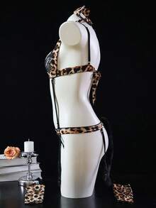 Dansine 2026 Spring/Summer New Leopard Print Sexy Lingerie Role Play Uniform Sleepwear Set, Sexy Style For Dating - Multicolor - View 3