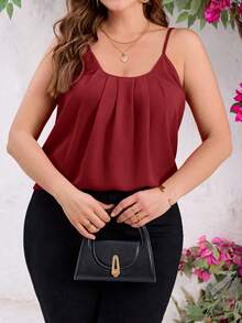 SHEIN Clasi 時尚優雅黑白紅大尺碼女款細肩帶背心多件組 - 彩色 - 查看 4