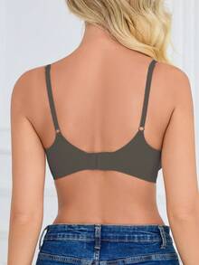 SHEIN 女款無縫內衣，1件 - 巧克力棕 - 查看 2