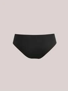 Veilyse 5pcs/Pack Low Waist Stretchy Seamless Underwear Women Breathable Half Coverage Seamless Panties For Everyday Wear,Gym&Sports - Black - View 3